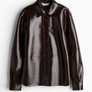 H&M Coated burgundy Button Down Shirt